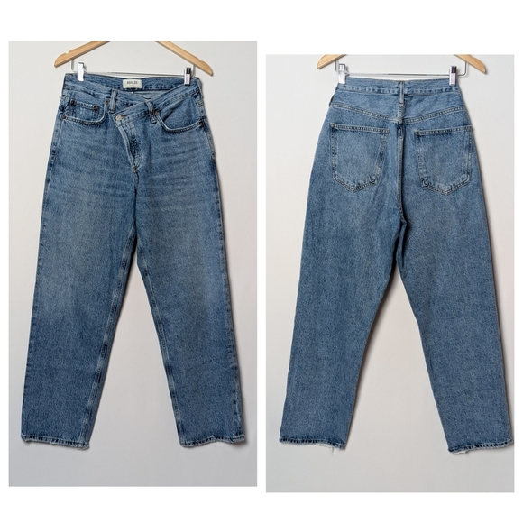 AGOLDE Criss Cross Upsized Jeans Straight Leg Eternal Blue Aritzia 28 - Picture 13 of 13